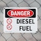 Signmission Diesel Fuel Danger Sign, Plastic, 10in W x 7in L, 2PK OS-2PACK-DS-P-710-L-1122 - alternate 2